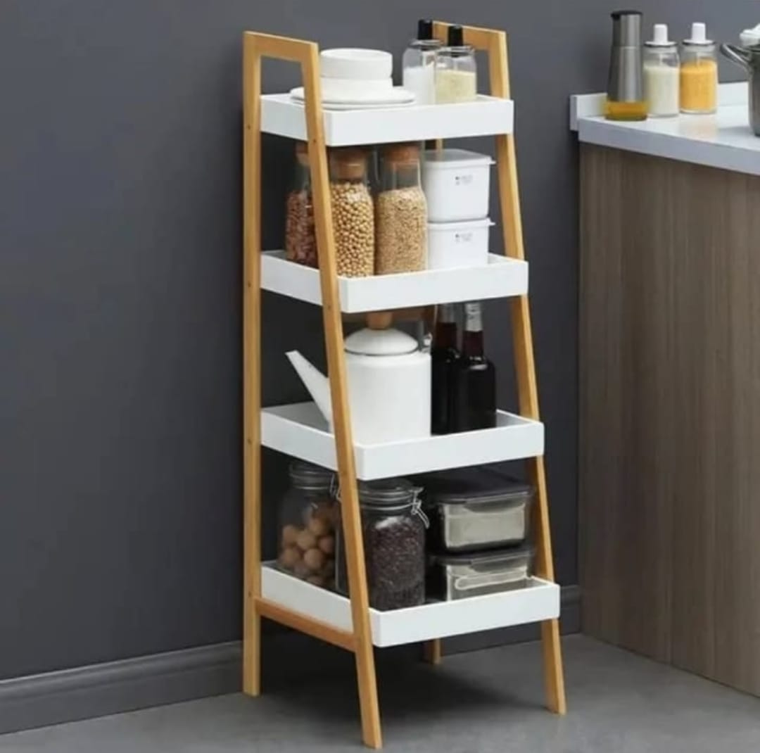 Multifunctional Wood Storage Display Shelf