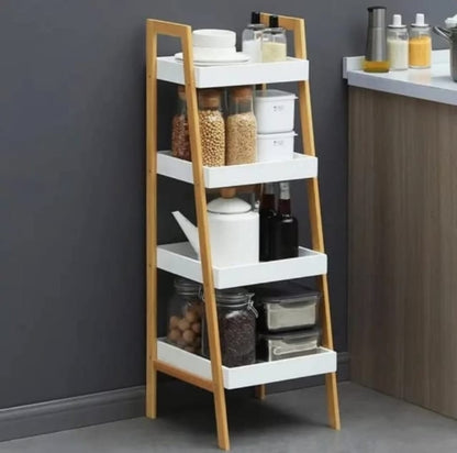 Multifunctional Wood Storage Display Shelf