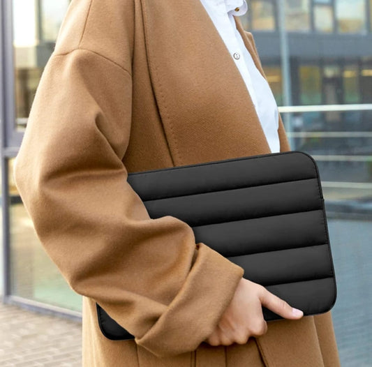 High Quality Puffy Laptop Sleeve 13.3 Inch – Beige Padded Puffer Laptop Case for MacBook and Android Devices