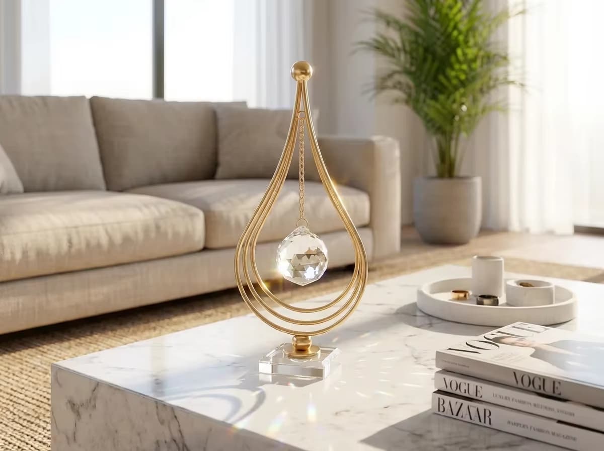 Minimalist Geometric Crystal Ornament