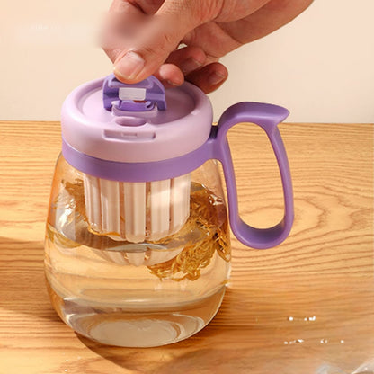 Water bottle with built in fruit infuser for flavored hydration.