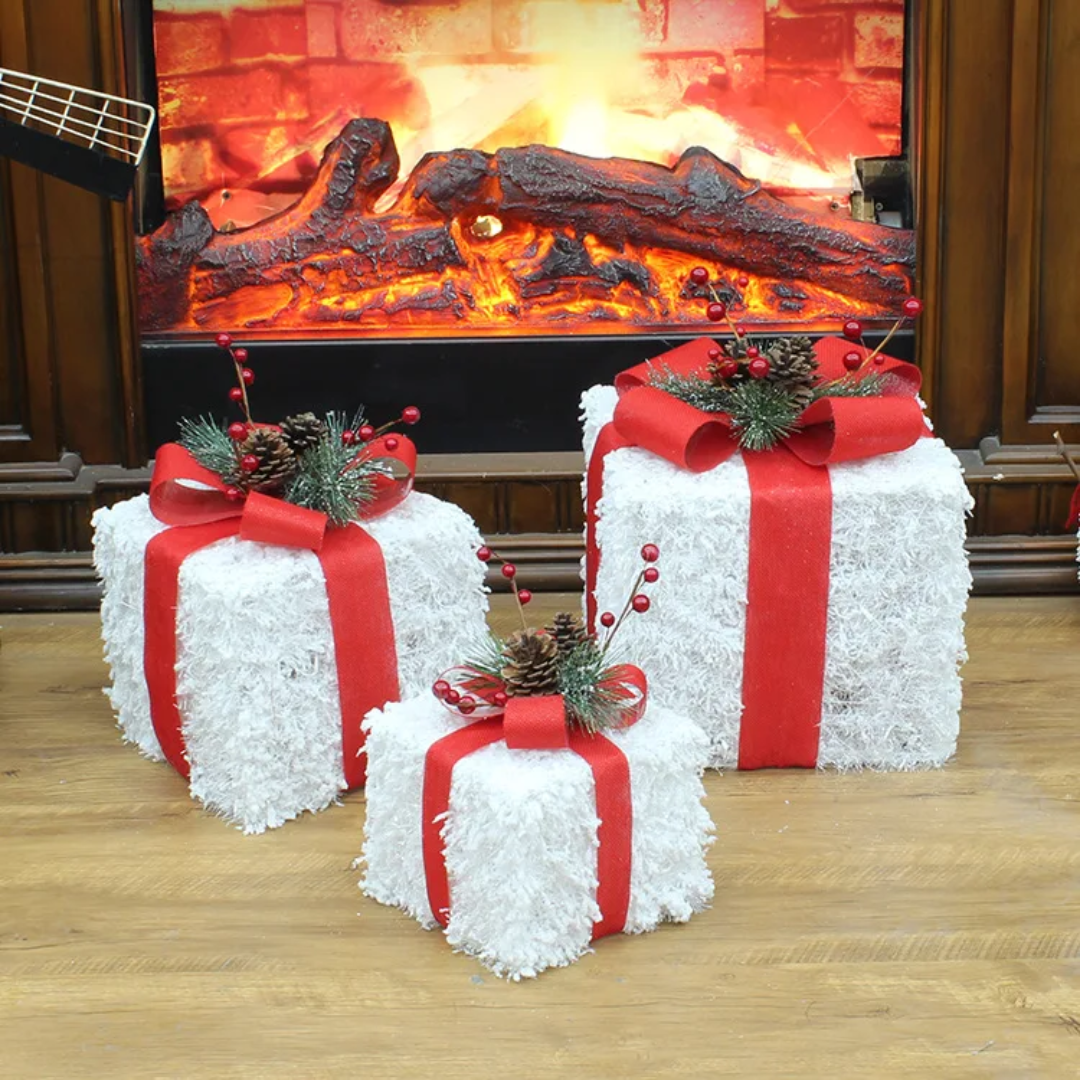 3-Piece Christmas Light Gift Boxes