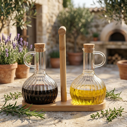 Glass Oil Pot Set