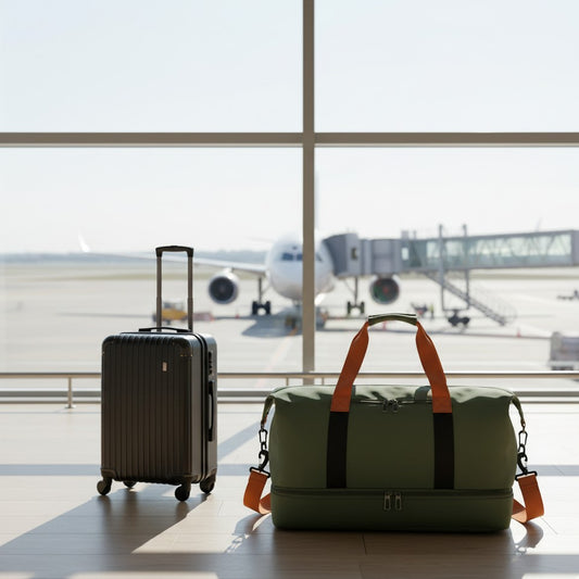 Canvas duffle bag with shoe compartment for gym and travel use