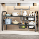 2-Layer Stainless Steel Expandable Under-the-Sink Rack