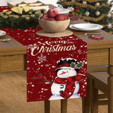 Christmas Snowman Table Runner Linen