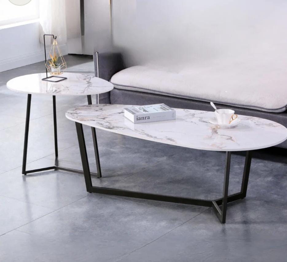 White Ceramic Top Coffee Table