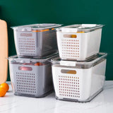 2pcs Double Layer Refrigerator Storage Box