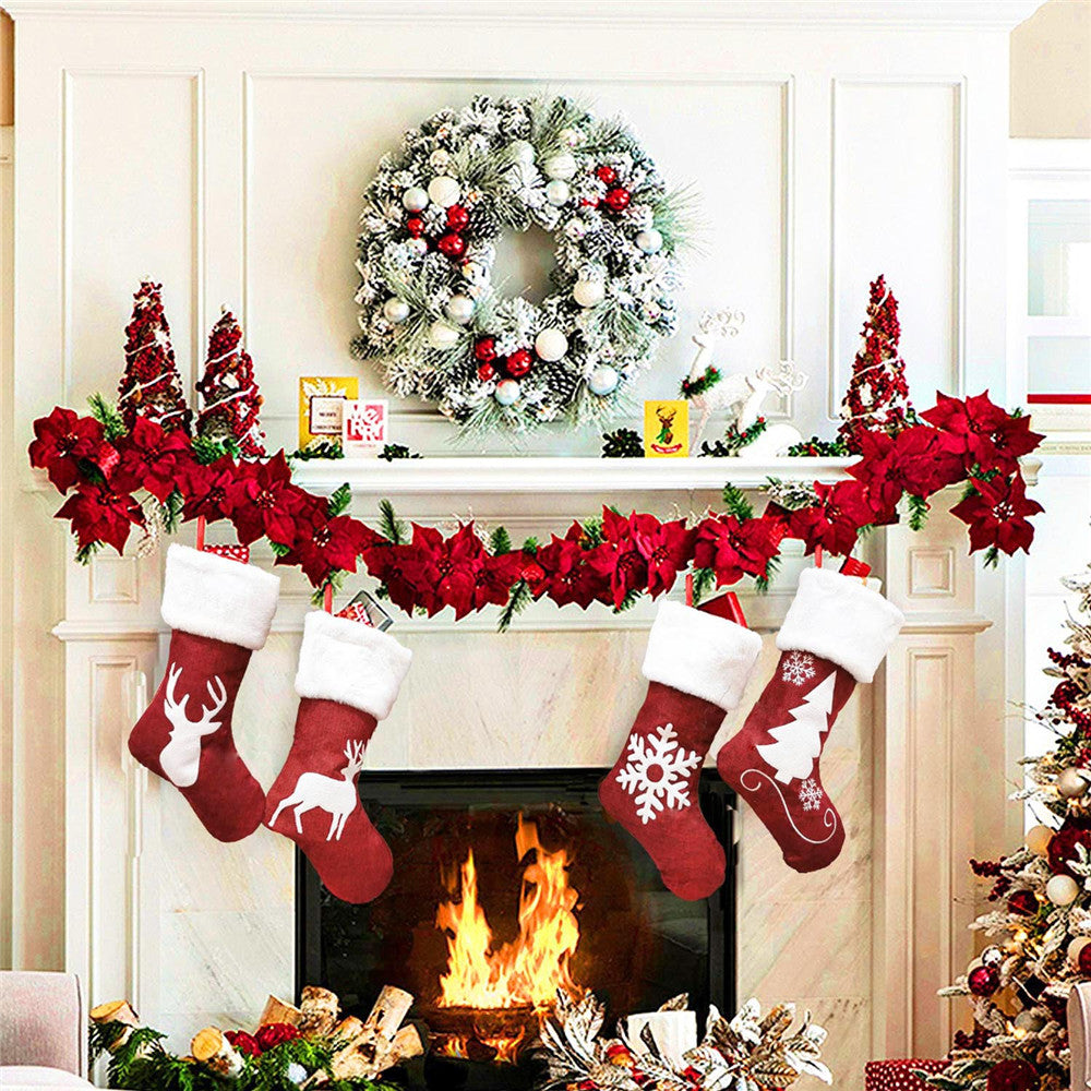3pcs Christmas Stocking Socks Decorations