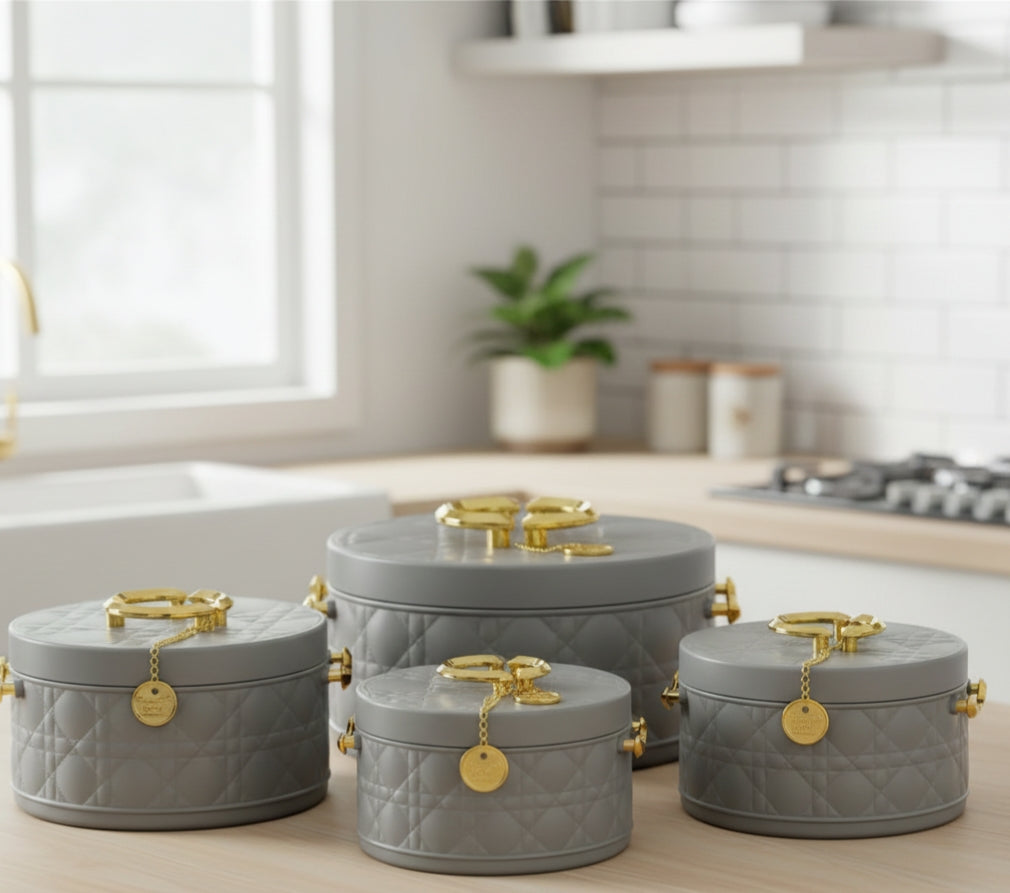 3Pcs Round Insulated Hotpots Set