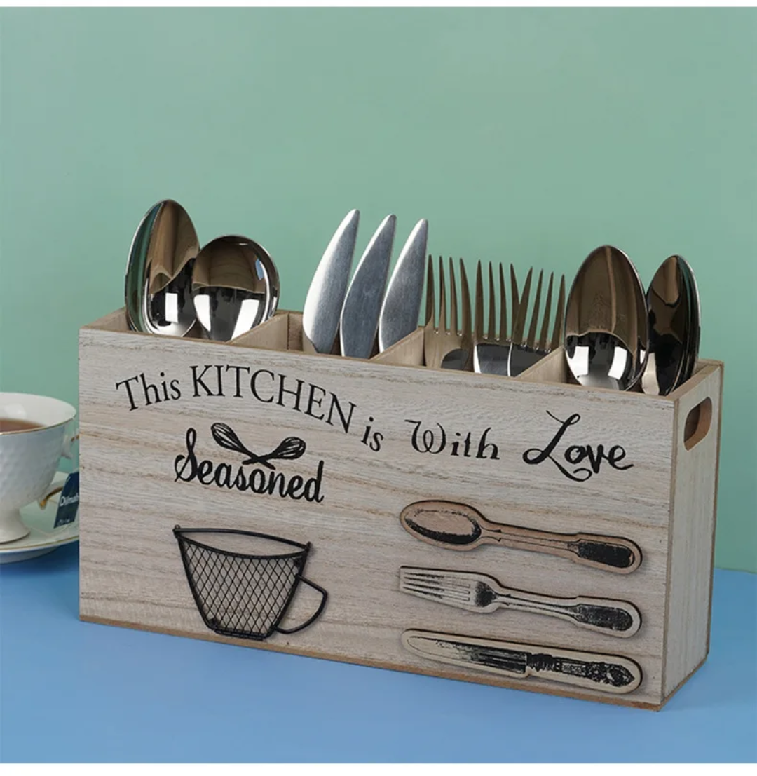 Wooden Cutlery Holder