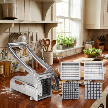 Stainless steel French fries and vegetable cutter with 2 blades