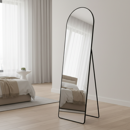 Rectangular Aluminium Dressing Mirror with Support Stand 160×50×7cm