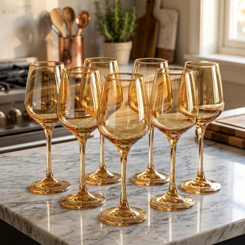 Gold Wine Glasses Set of 6