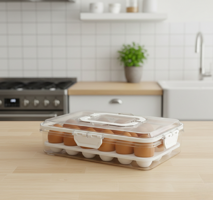 Hard Acrylic Egg Holder with Handles – 24 Capacity