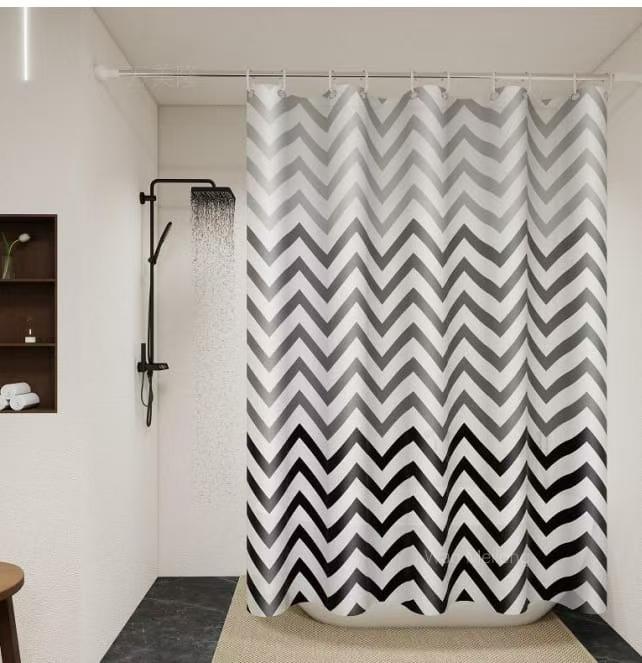 Shower Curtain with Hooks 180 × 200 cm