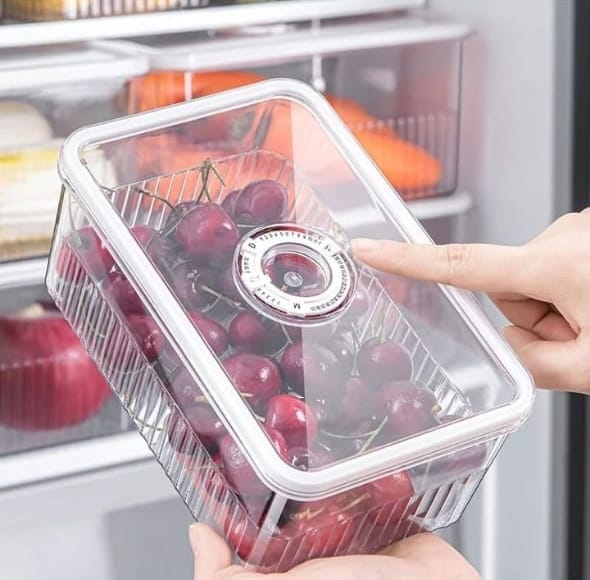 2Pcs Clear Acrylic Fridge Storage Containers
