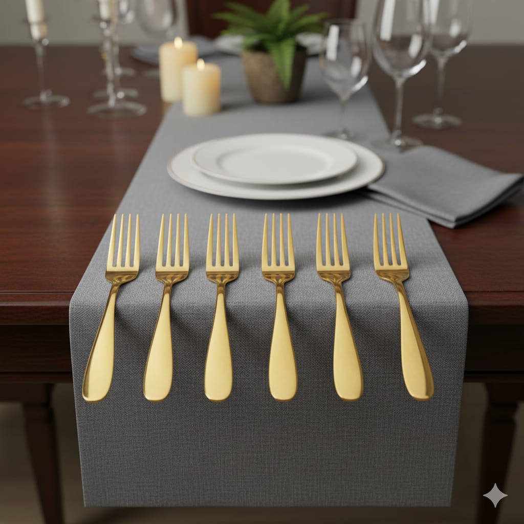 6Pcs Gold Table Fork