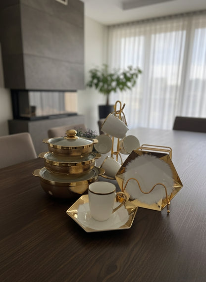 18Pcs Dinner Set With Casserole And Lids