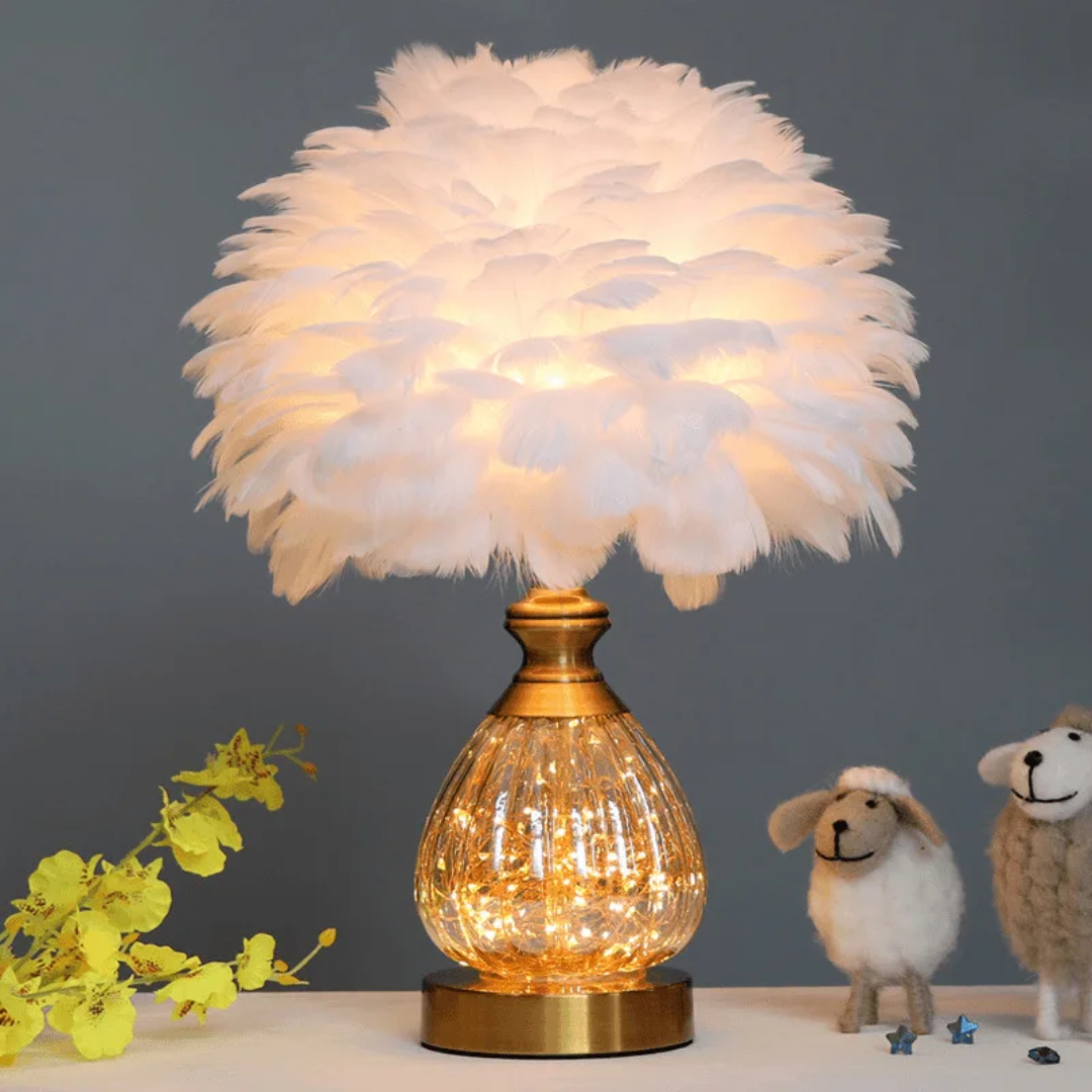 Crystal Feather Table Lamp