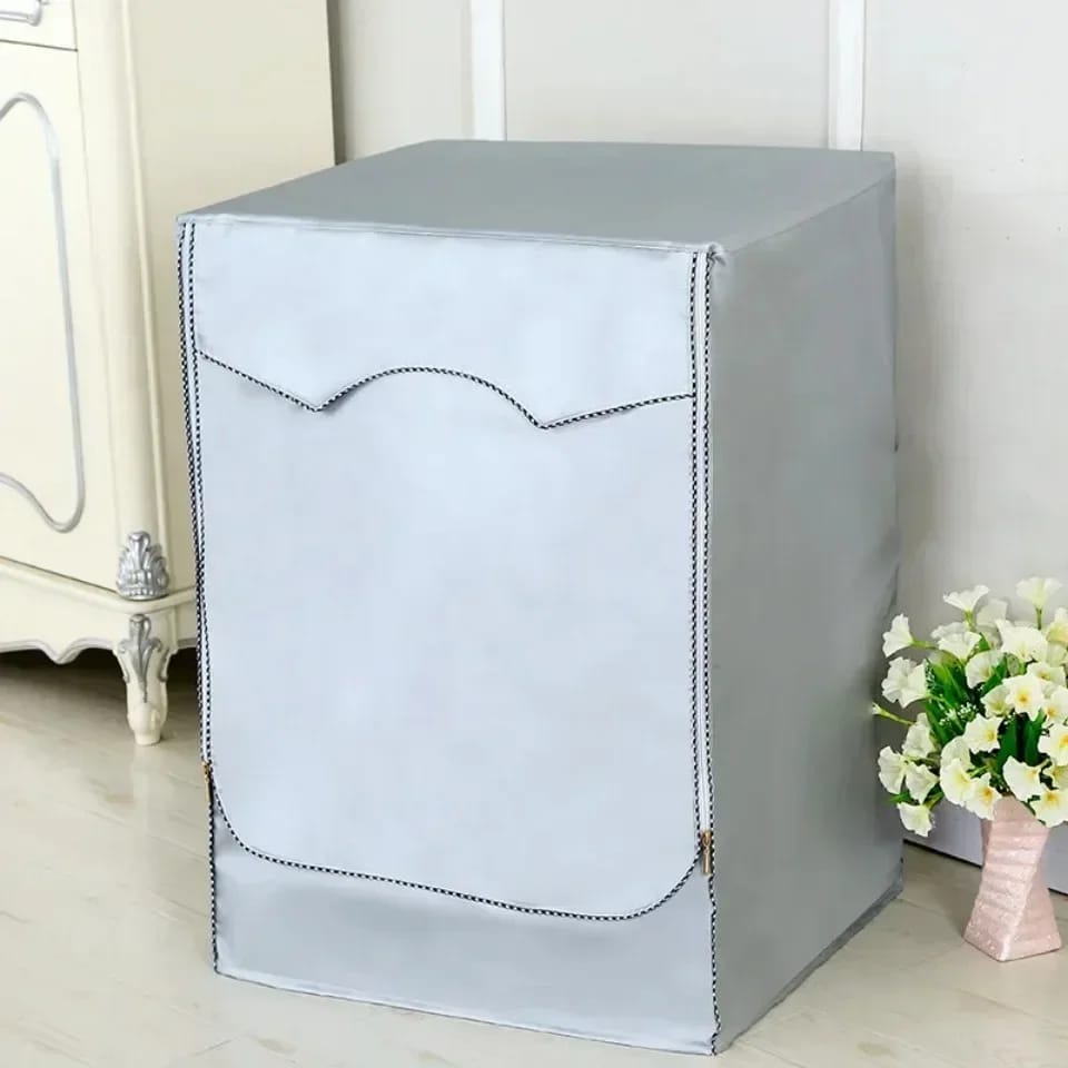 Front load washing machine cover waterproof sunproof black and silver protective cover for up to 12kg machines