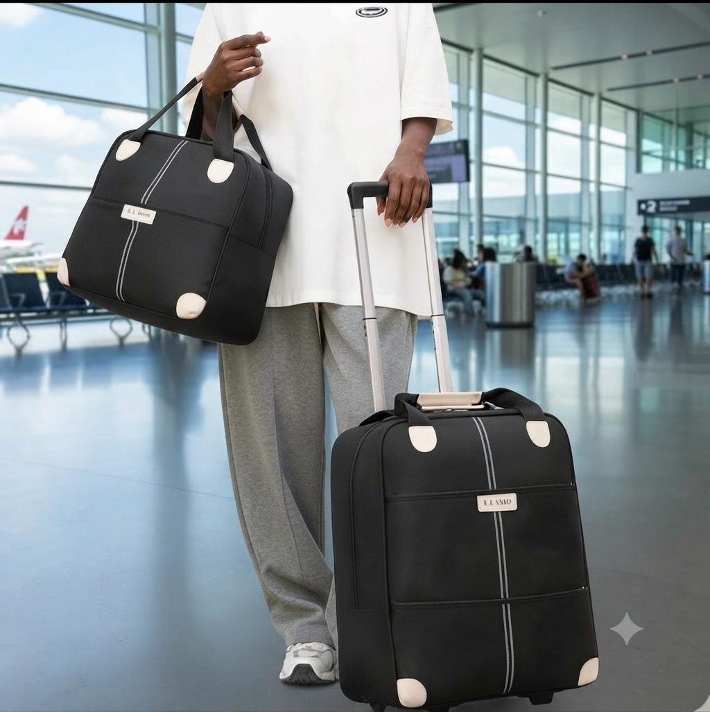 2 in 1 Large Trolley Travel Bag Set