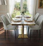 Four Seater Dining Table Set with Microfibre Chairs