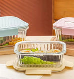 3pc Borosilicate Glass Ribbed Food Storage
