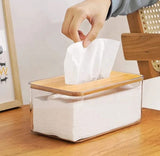 Tissue Box / Serviette Holder with Bamboo Lid