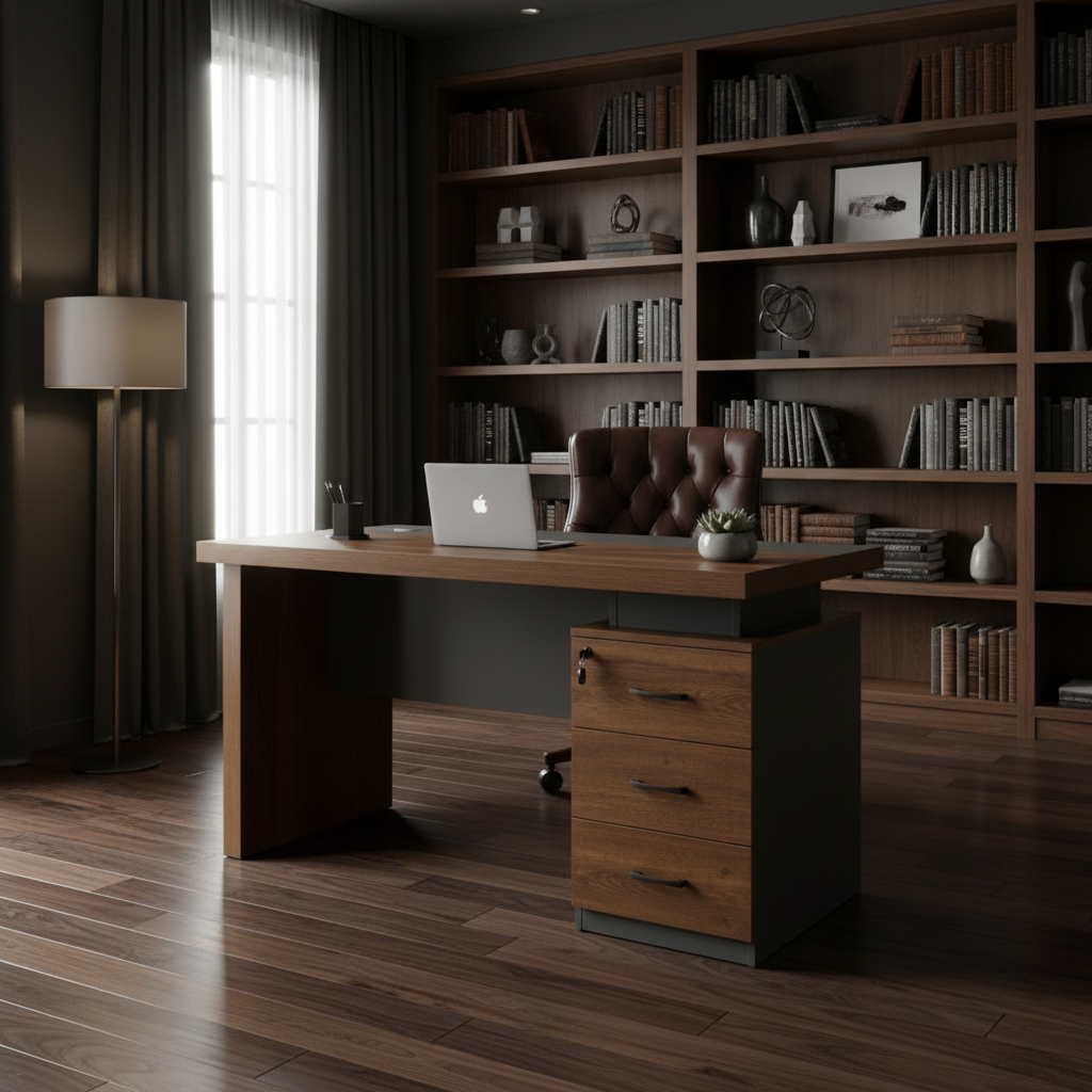 1.2m study desk with 60cm width and 75cm height for home and office workspace use