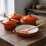 7pcs Enamel Cast Iron Cooking Pots Set