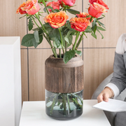 Glass Vase With Removable Wooden