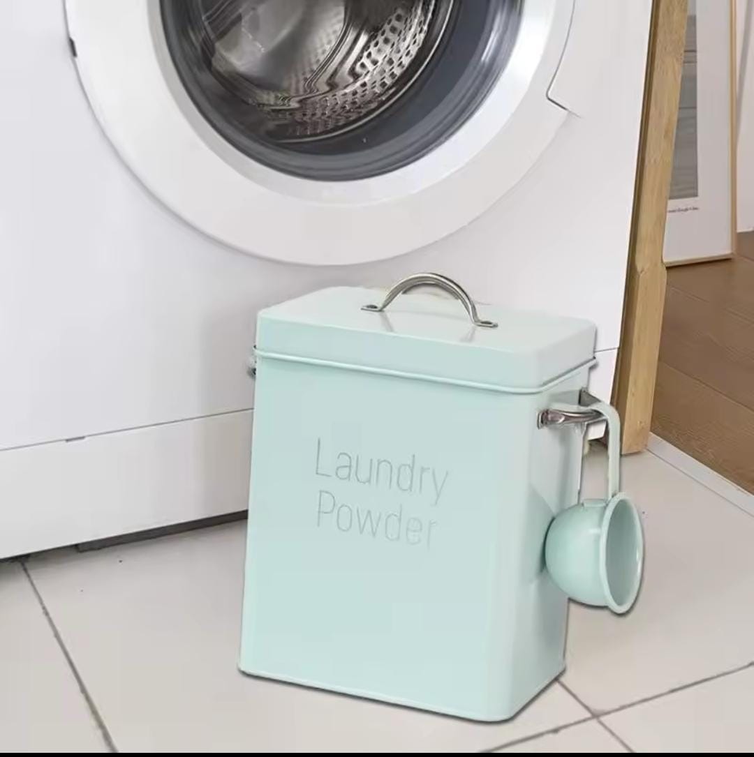 3kg Alloy Laundry Powder Storage Tin with Scoop
