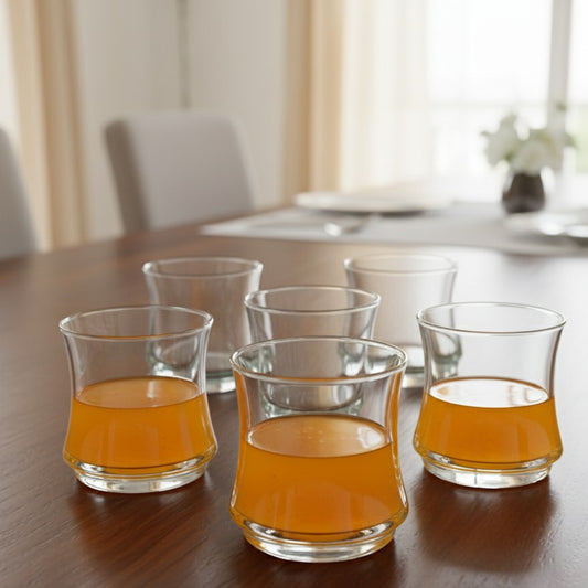 Set of 6 clear whiskey glasses