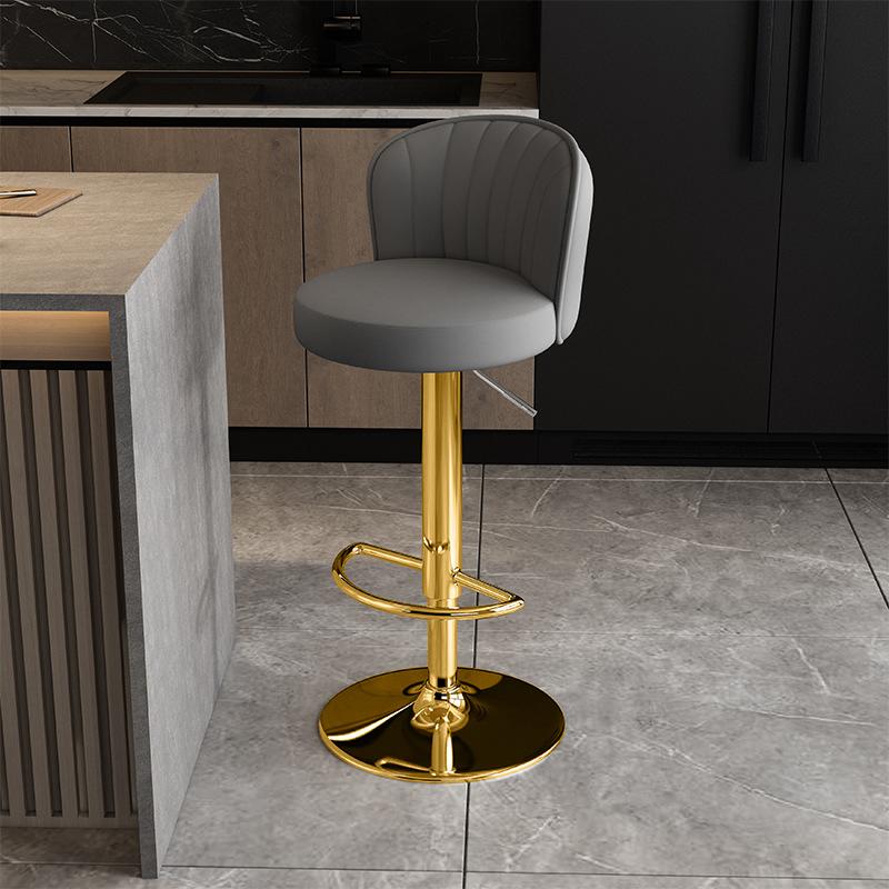 Leather Bar Chairs Nordic Kitchen Metal High Stools