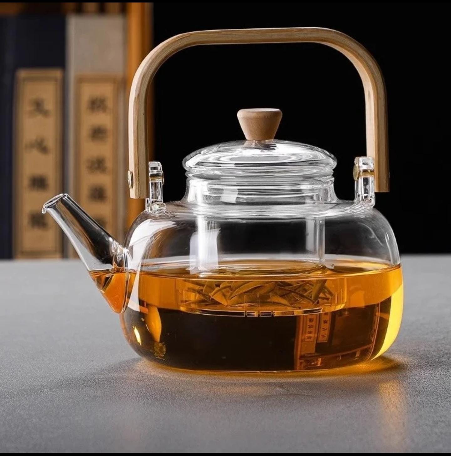 1.4L Heat-Resistant Borosilicate Glass Teapot