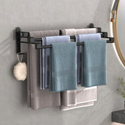 Three layer wall mounted towel rack 60cm made from ABS and carbon steel for bathroom towel storage organisation and space saving wall storage.