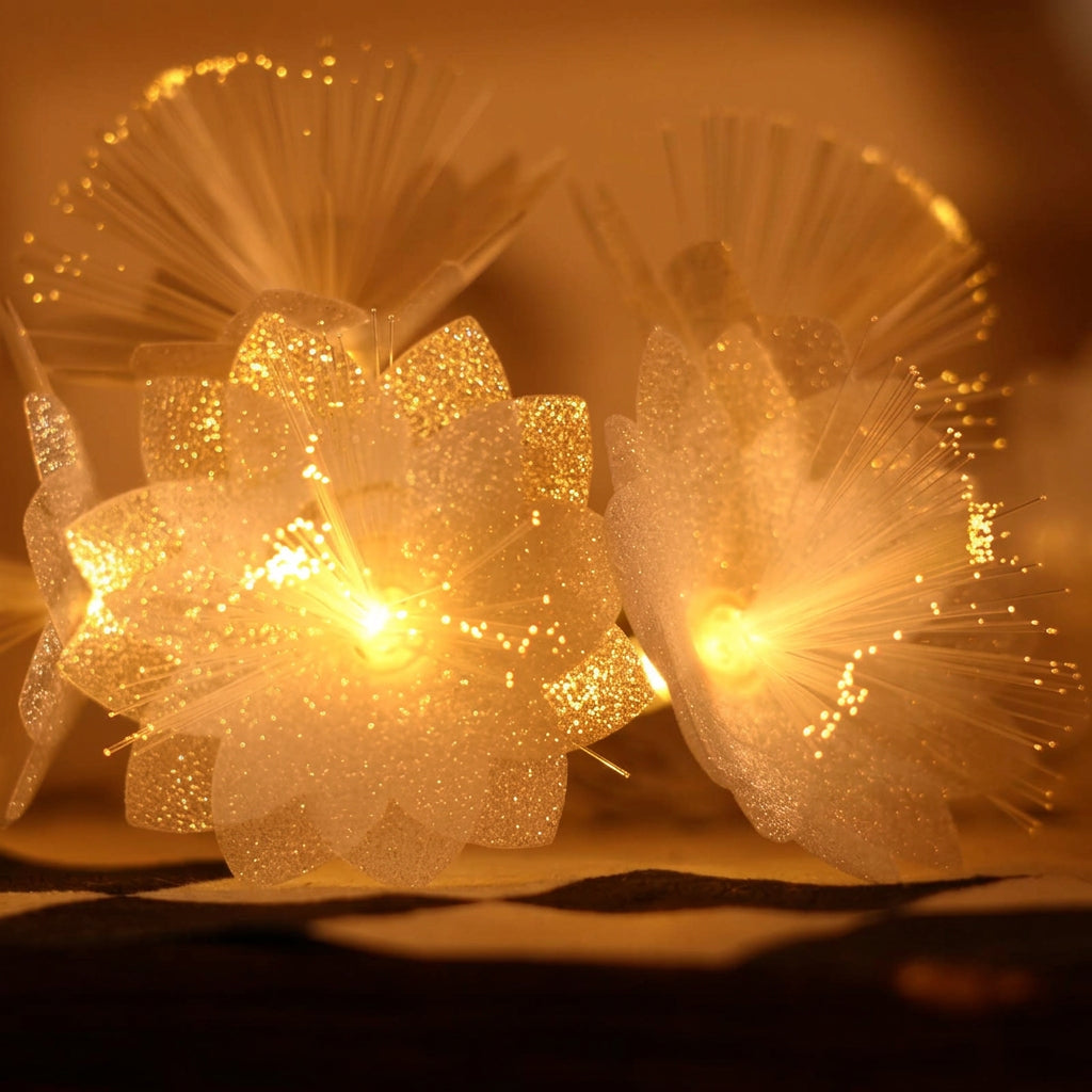 10m LED Fibre Optic Dandelion Fairy Lights with Connector