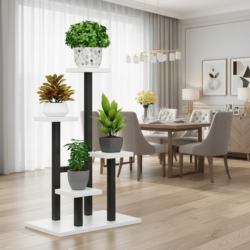 Multi Layer Wooden Plant Display Rack