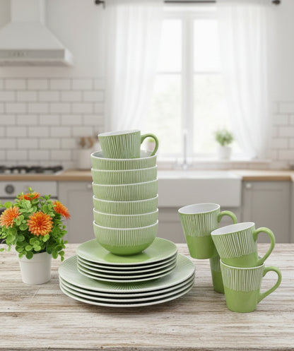 Green Dinner Set 24 Pieces