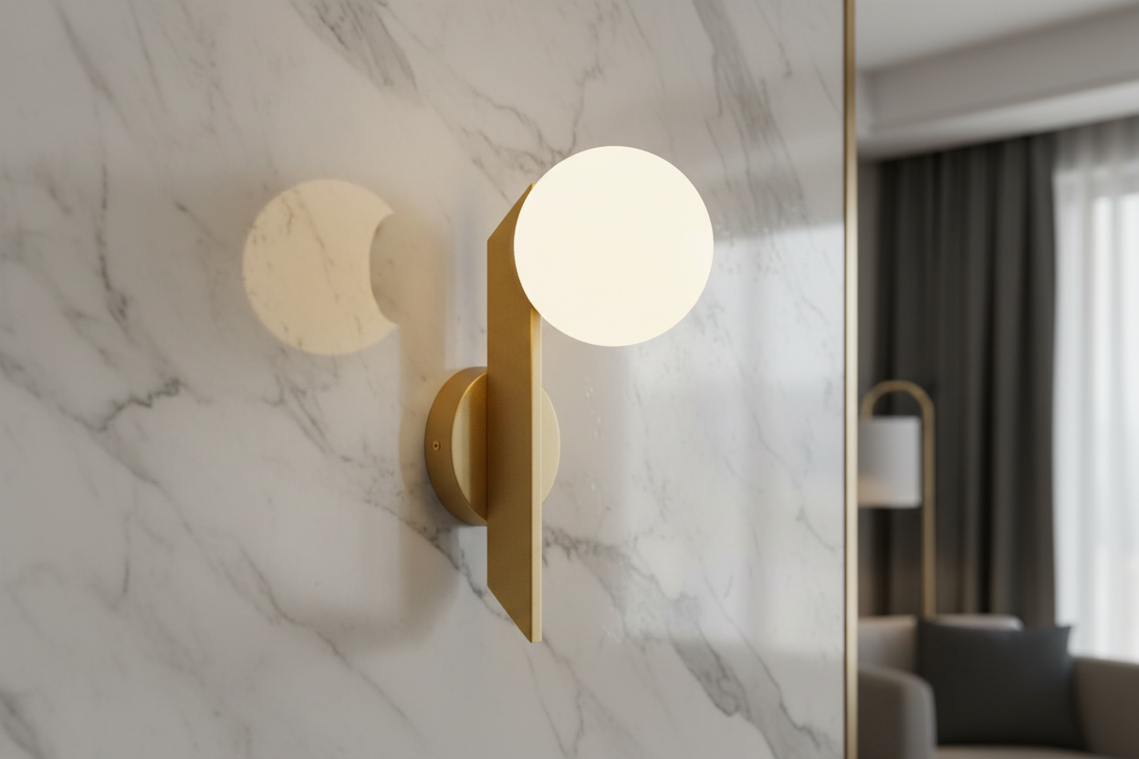 Golden Vertical Globe Wall Light-PL 1158-01-GO