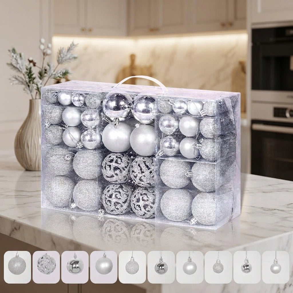 100 Piece Shatterproof Christmas Ball Ornaments Set