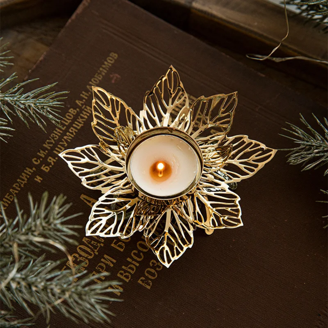 Christmas centerpiece candle holder decoration
