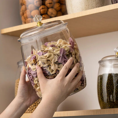 Alt Text
2.2L clear unbreakable acrylic cereal storage container – airtight kitchen food organizer
