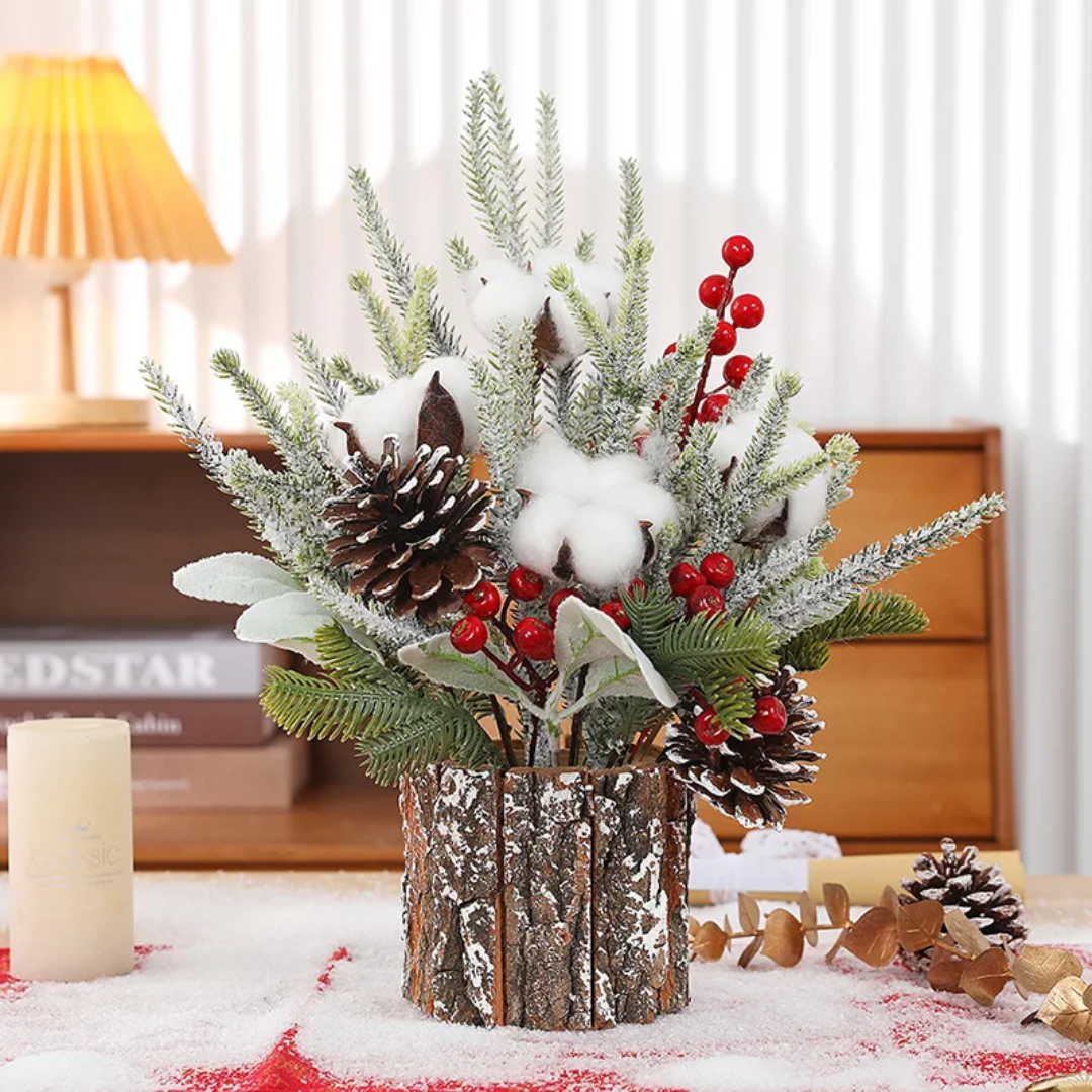 1Pc Tabletop Mini Christmas Tree with Stump