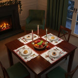Yarn-Dyed Jacquard Christmas Table Runner And 4pcs Table Mats