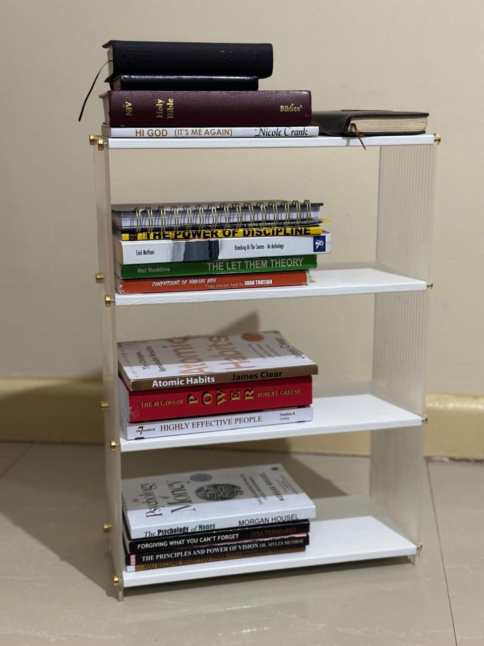 Multipurpose Wood and Acrylic Storage Rack