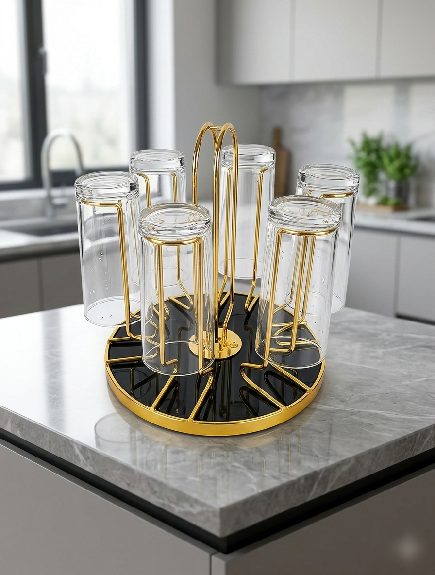 Rotatable Glass Holder Rack