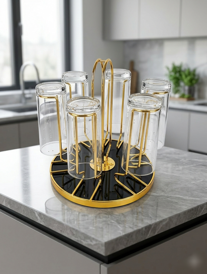 Rotatable Glass Holder Rack