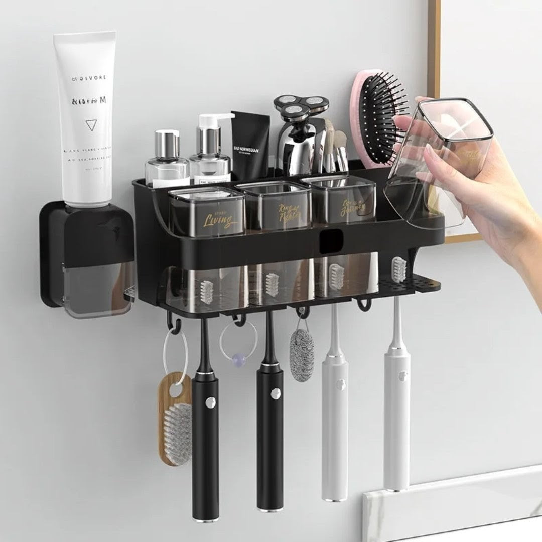 Wall-Mounted Toothbrush & Toothpaste Dispenser